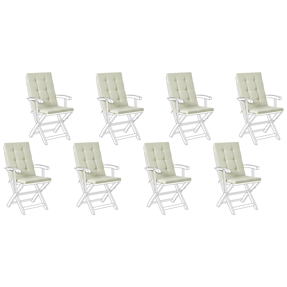 Set di 8 cuscini per sedile/schienale per sedie da esterno con lacci Verde chiaro giardino esterno