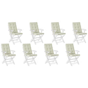 Set di 8 cuscini per sedile/schienale per sedie da esterno con lacci Verde chiaro giardino esterno