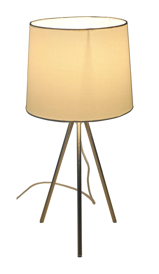 Lampada da tavolo con treppiede in metallo argentato, abat jour - Michelle - TL24MIPM