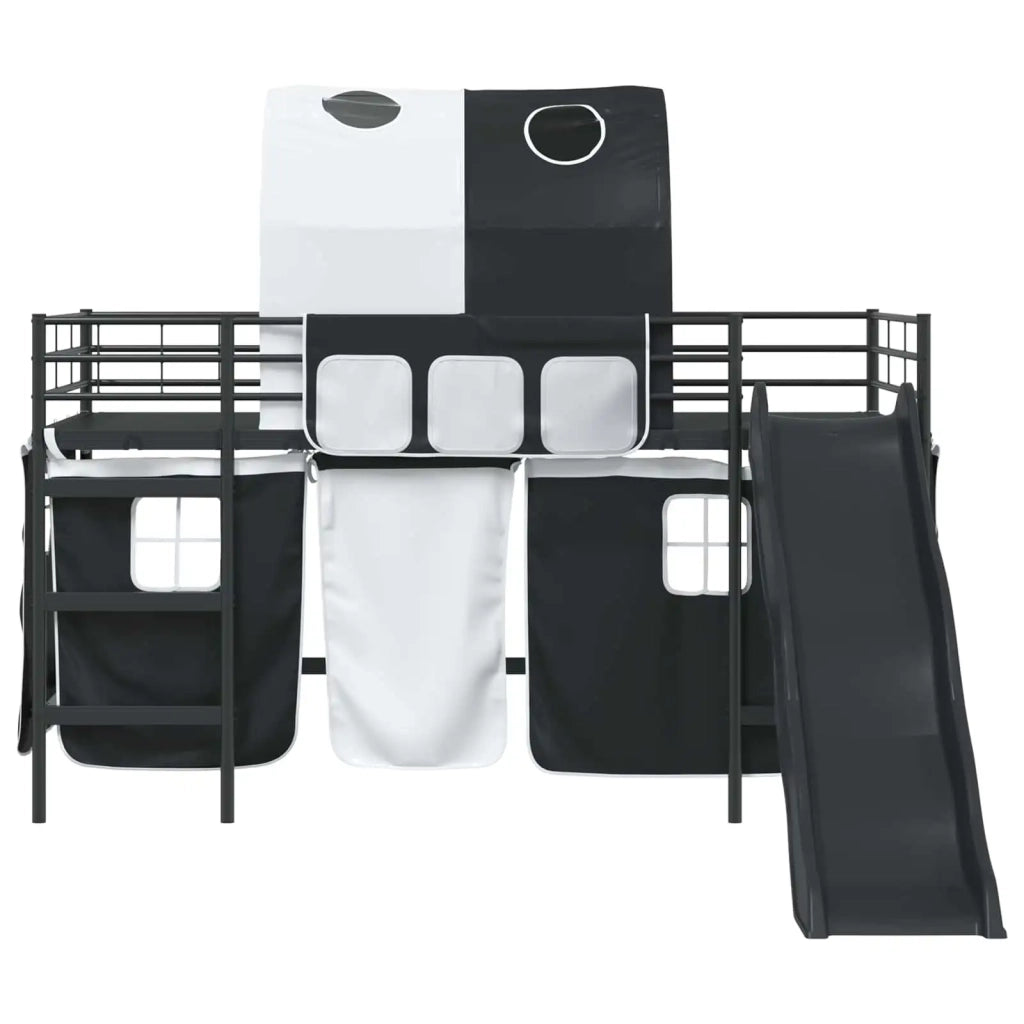 Struttura del letto loft per bambini Nero 90 x 200 cm Metallo
