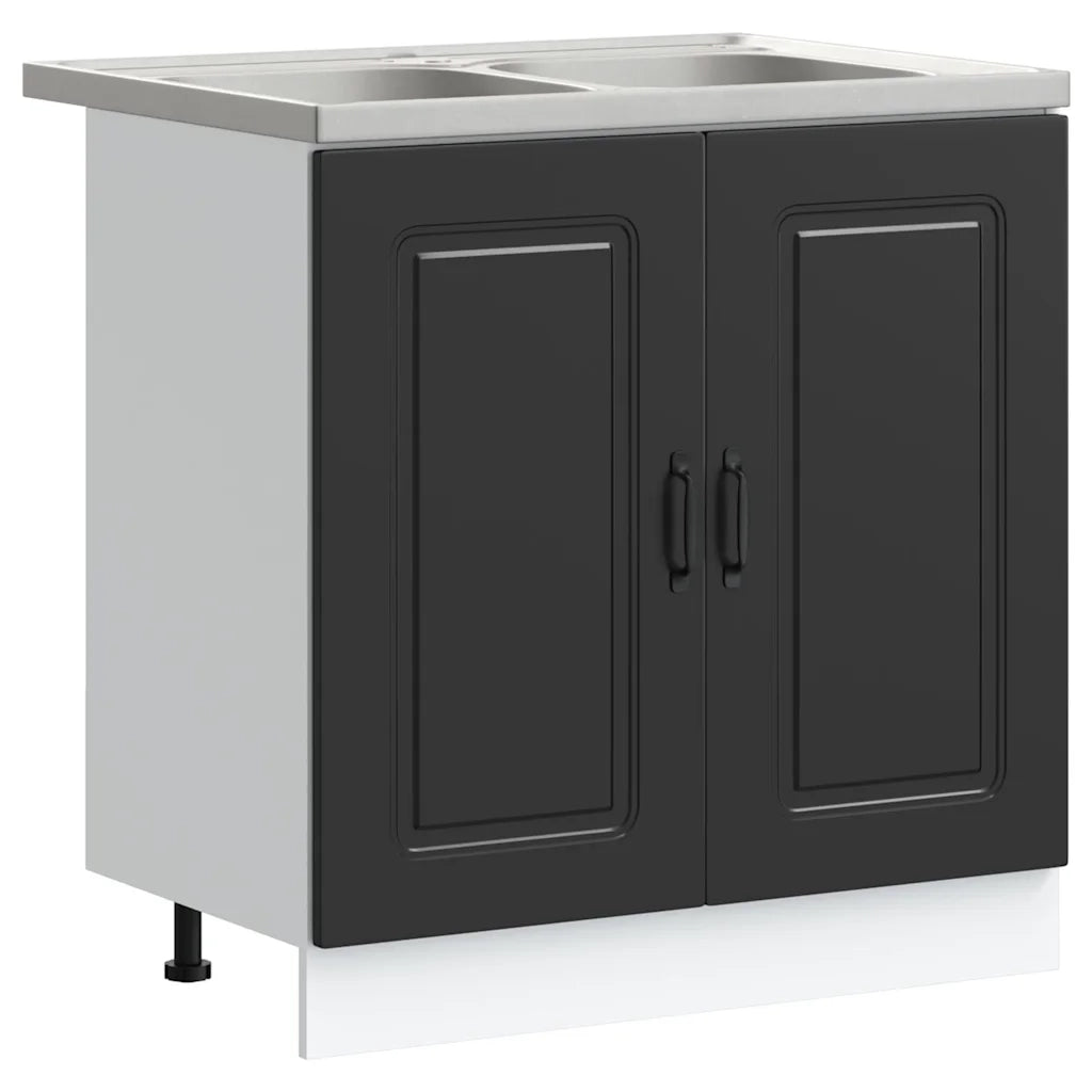 Mobile da cucina con porta Kalmar Nero 80 x 46 x 81,5 cm 3315002