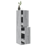Armadietto da Farmacia Grigio Sonoma 30x41x144,5 cm Truciolato