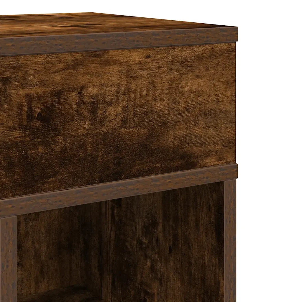 Comodini 2 pz con Cassetto Rovere Fumo 25x31x66 cm 858623