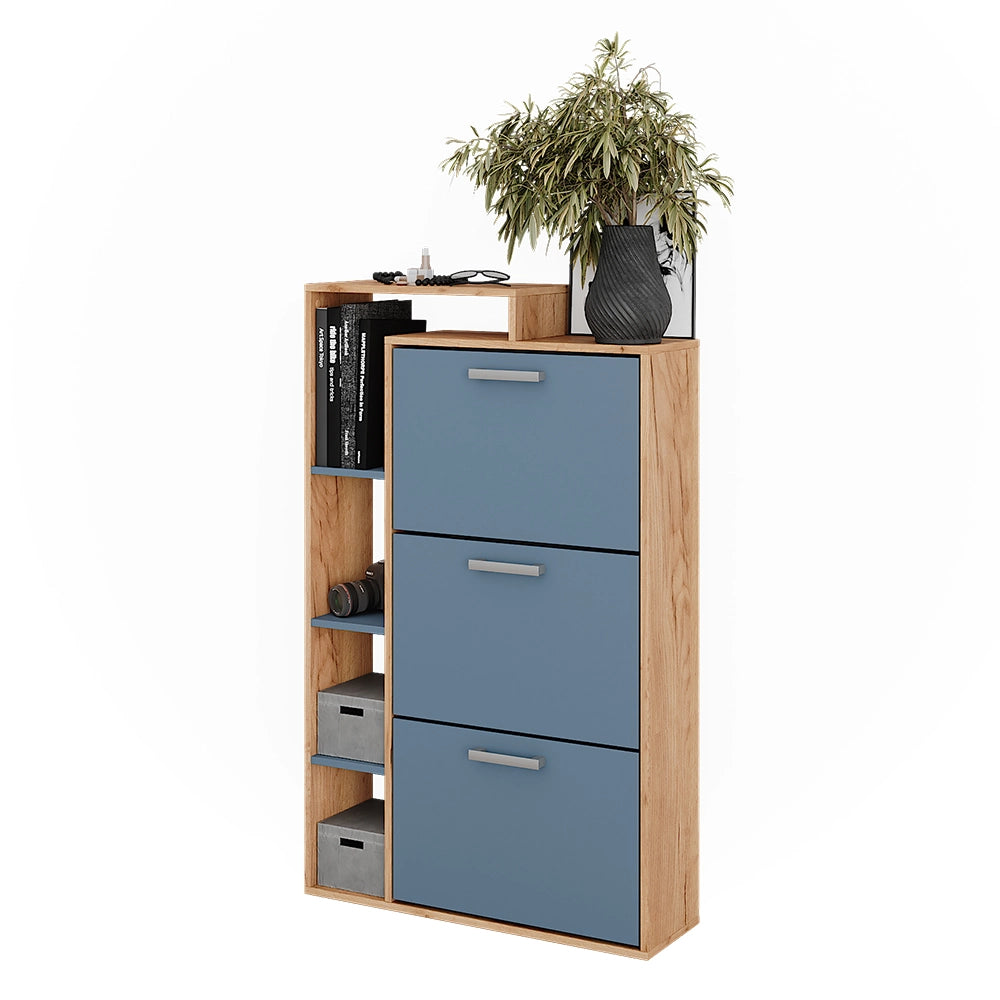 Vicco Appendiabiti Goldkraft rovere/blu 80 x 128.3 cm con 3 scomparti