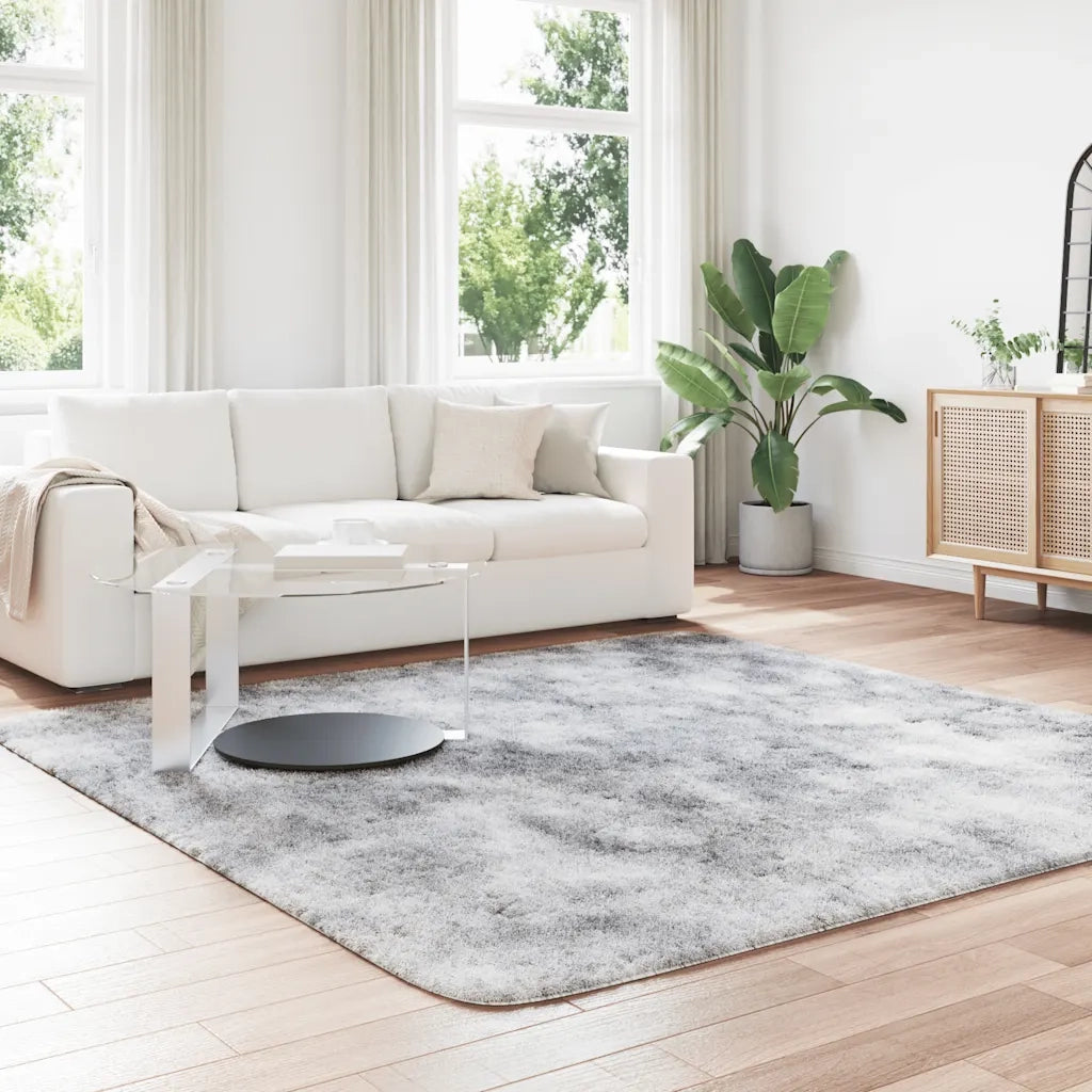 Tappeto del soggiorno | Tappeto Shaggy a Pelo Lungo NAVARRA Grigio Argento 240x240cm