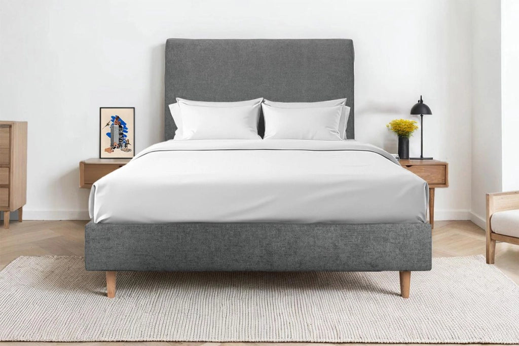 Testiera in tessuto natté grigio antracite liscio L140 cm
