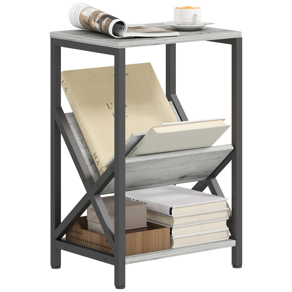 Tavolino da salotto con ripiani ¨C zephmum ¨C grigio scuro 40x30x61 cm
