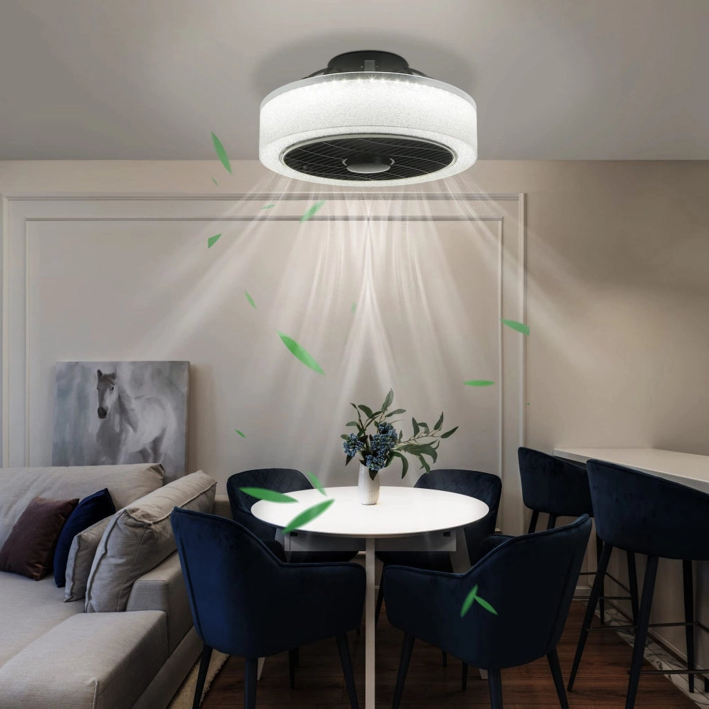 ZMH Ventilatore a Soffitto con Luce LED 40cm Moderno Telecomando Timer Dimmabile Silenzioso per Camera Soggiorno
