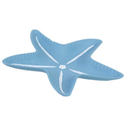 Vassoio decorativo a forma di stella in legno blu 34x31x3h cm