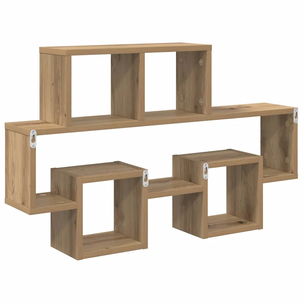Scaffale da parete rovere artigianale 82 x 15 x 51 cm 875183