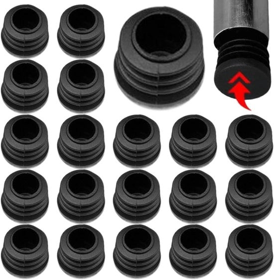 Stoppi per tubi in plastica - 20 pezzi - cappi di chiusura per tubi rotondi - lamelle antiscivolo - facile da installare e da rimuovere - colore nero