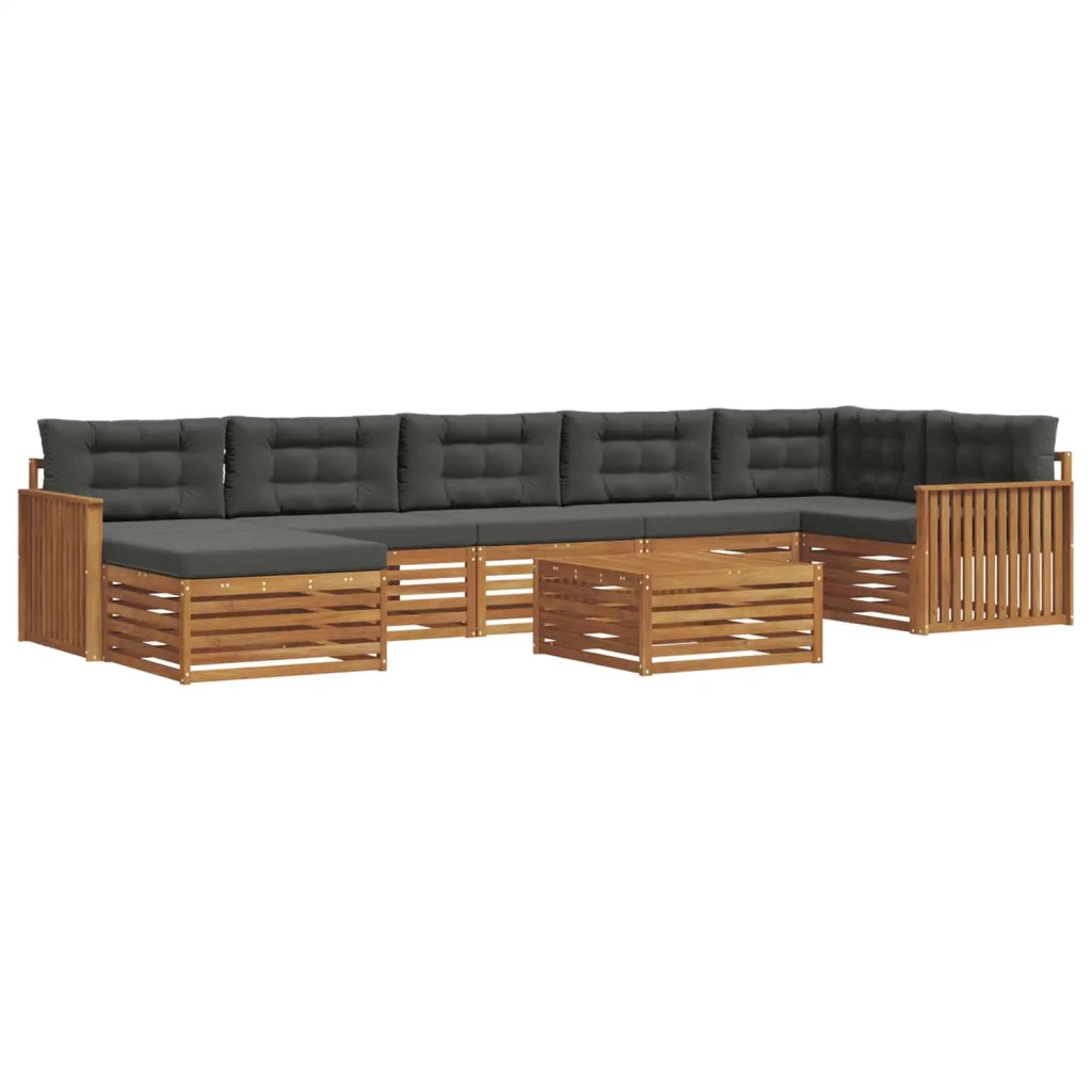 Set di divani da esterno con cuscino 8 pcs Naturale e Antracite 3373857