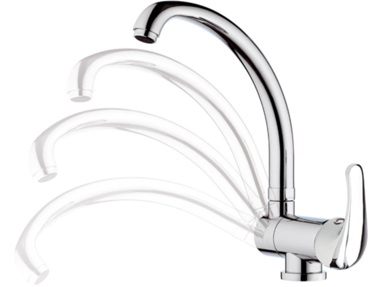 Rubinetto lavello con bocca alta girevole, tipo lusso - serie 35