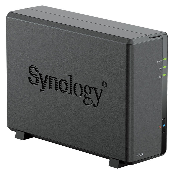 Synology nas tower 1bay 2.5/3.5 ssd/hdd sata max 12tb, cpu quad-core realtek rtd1619b ram 1 gb ddr - DS124 EX DS118