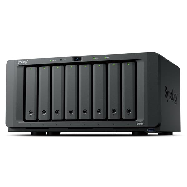 Nas synology ds1825+ x 8hd 3.5/2.5 sata/ssd/m.2 -no hd-amd ryzen v1500b-2p 2.5gbe rj45-3p usb3.2 - ddr4 8g-supp. 40 telec.