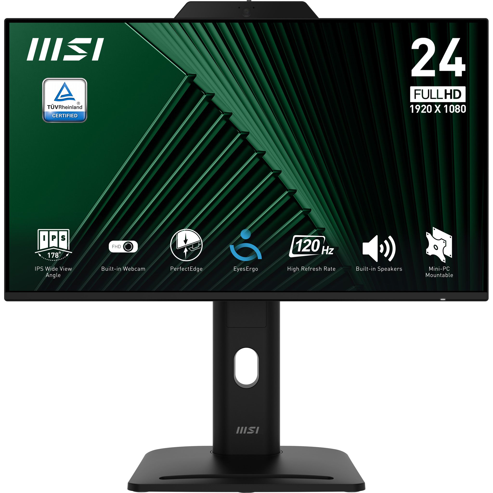 Mon 23,8ips fhd bk mm pvt dock web msi pro mp242pmg  1ms 120hz webcam