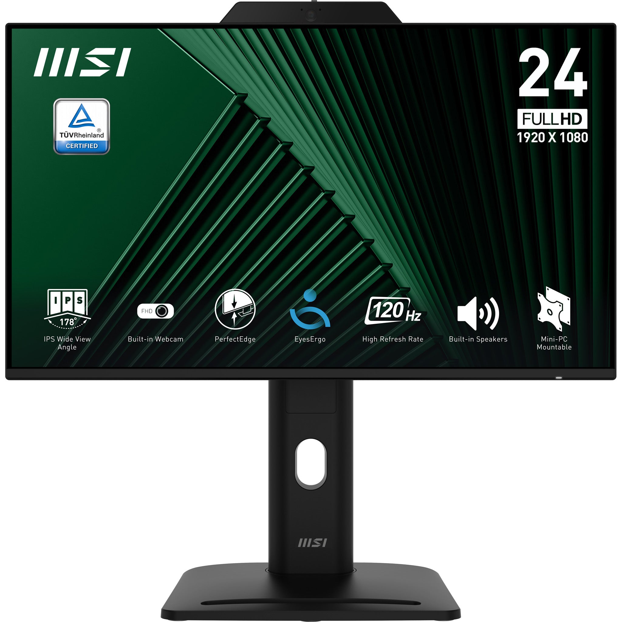 Mon 23,8ips fhd bk mm pvt dock web msi pro mp242pmg  1ms 120hz webcam