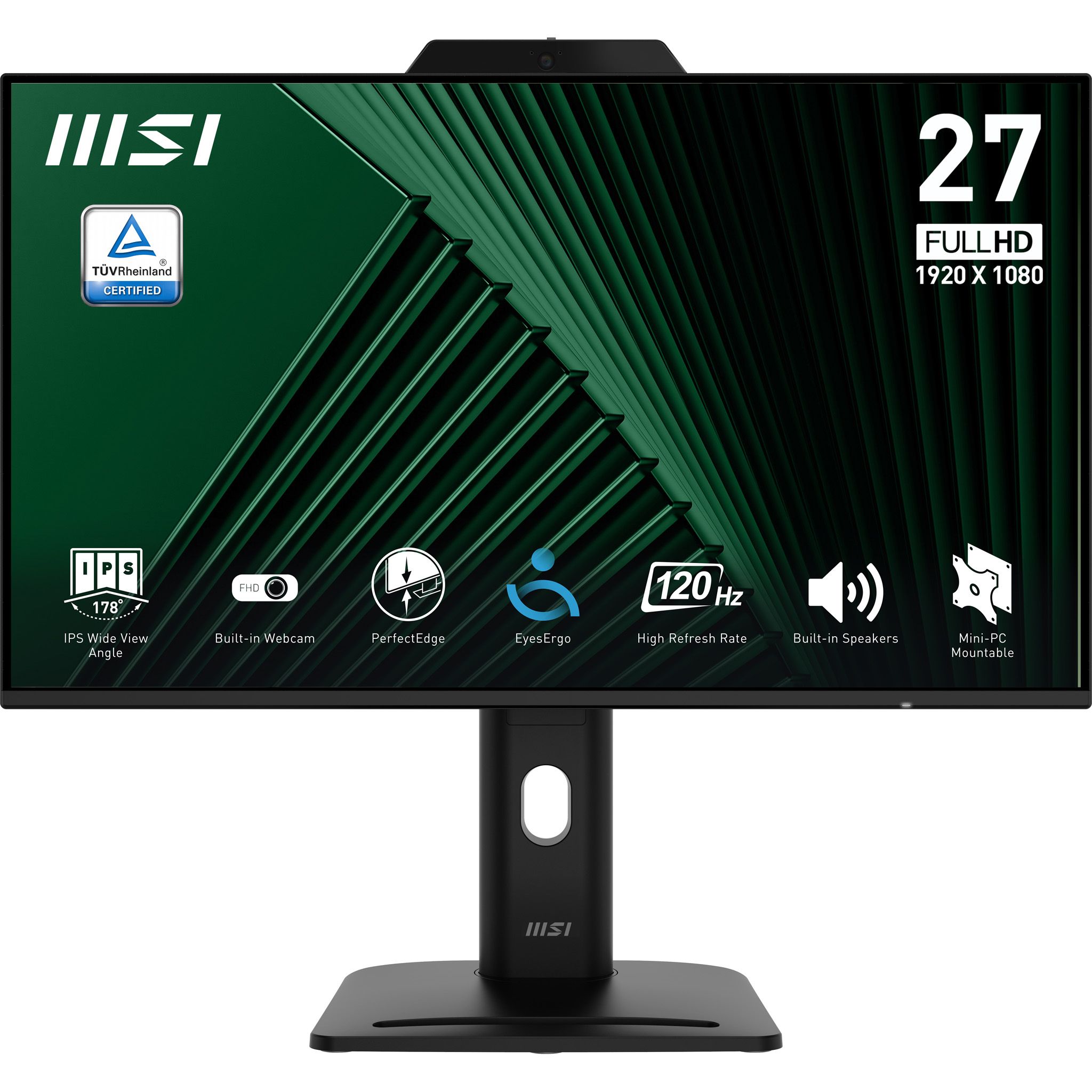 Mon 27ips fhd bk mm pvt dock webc msi pro mp272pmg  1ms 120hz webcam