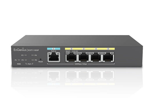 Engenius ext1105p switch di rete gestito l2 gigabit ethernet (10/100/1000) supporto power over ethernet (poe) nero