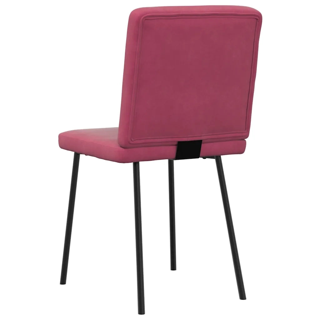 vidaXL Sedie da Pranzo 4 pz Rosso Vino in Velluto