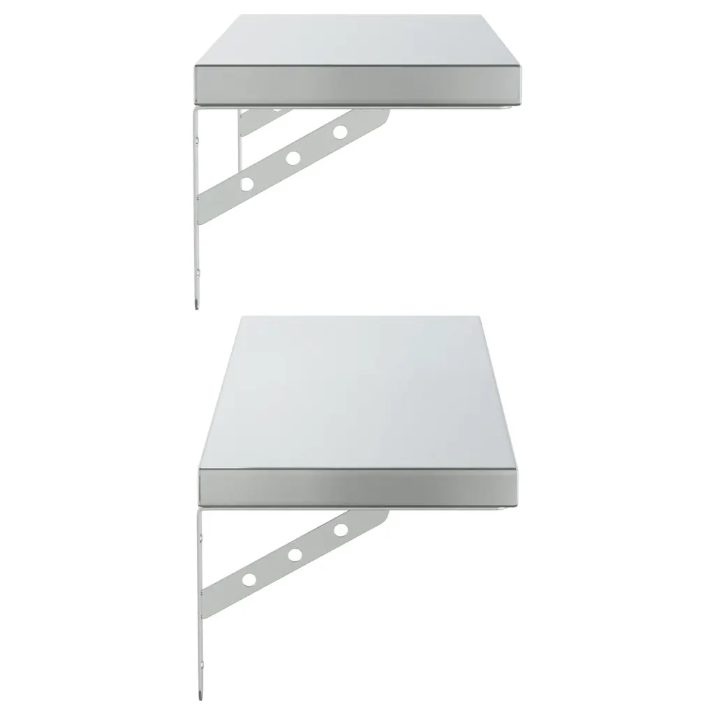 Mensole a Muro 2 pz 75x23,5 cm Argento in Acciaio Inossidabile 3214507