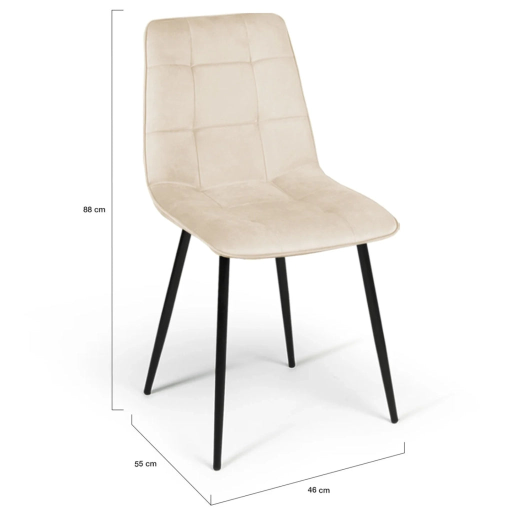 IDMarket - Set di 6 sedie MILA in velluto misto terracotta e beige x3