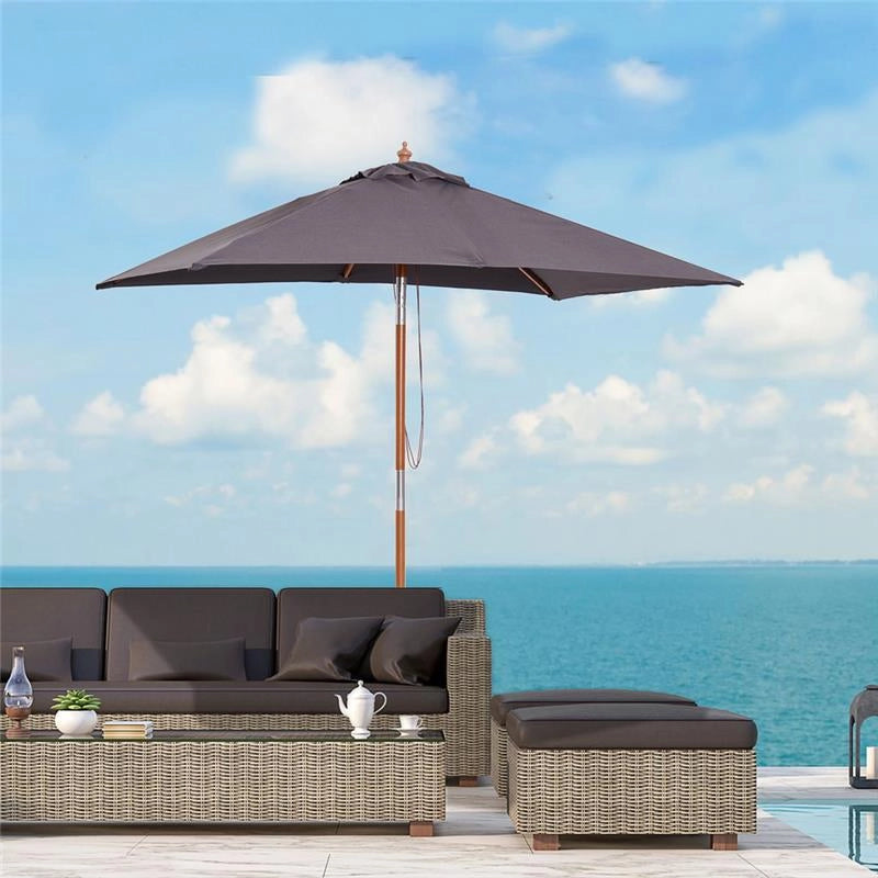 OMBRELLONE DA GIARDINO INCLINABILE 6 STECCHE 2 X 1.5 M GRIGIO SCURO