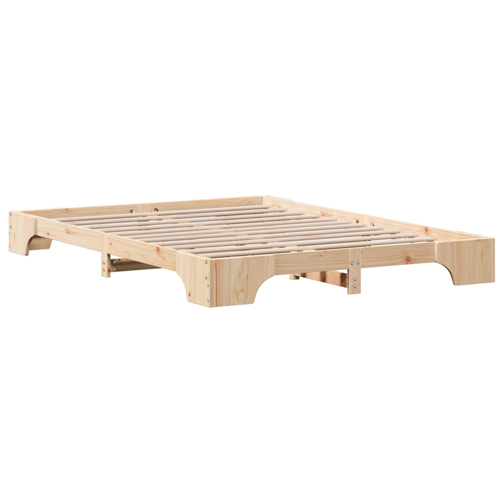 Struttura Letto Naturale Legno di Pino 160 x 200 cm Durevole
