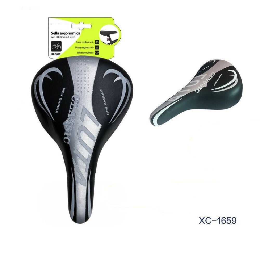 Trade Shop - Sella Ergonomica Per Bici Riflettore Sul Retro Morbida Sportiva Sellino Xc-1659 -