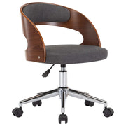 Sedia girevole da ufficio/studio in legno curvato e tessuto grigio 02_0024107