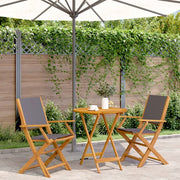 Set da Bistrot 3pz Antracite in Tessuto e Legno Massello 3281857
