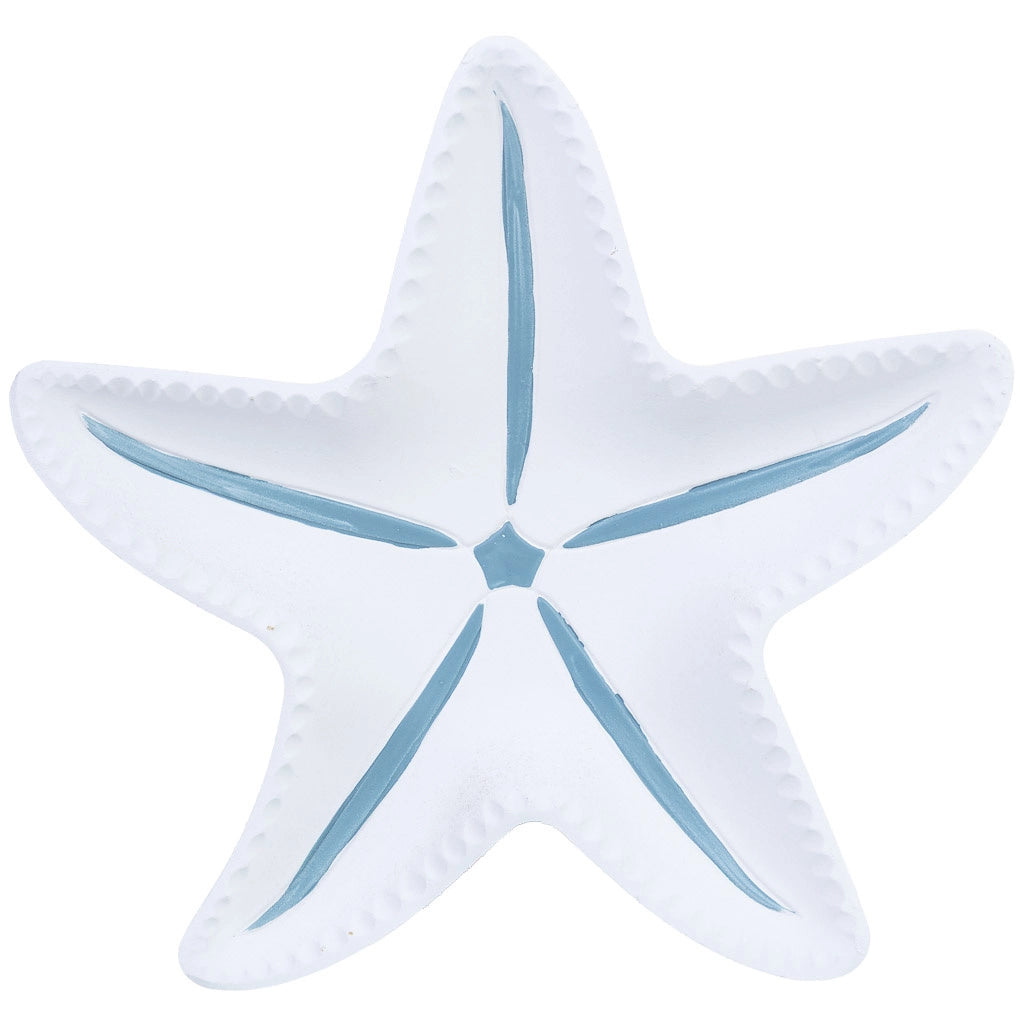 Bandeja de decoración estrella de madera blanco 40x39x5h cm