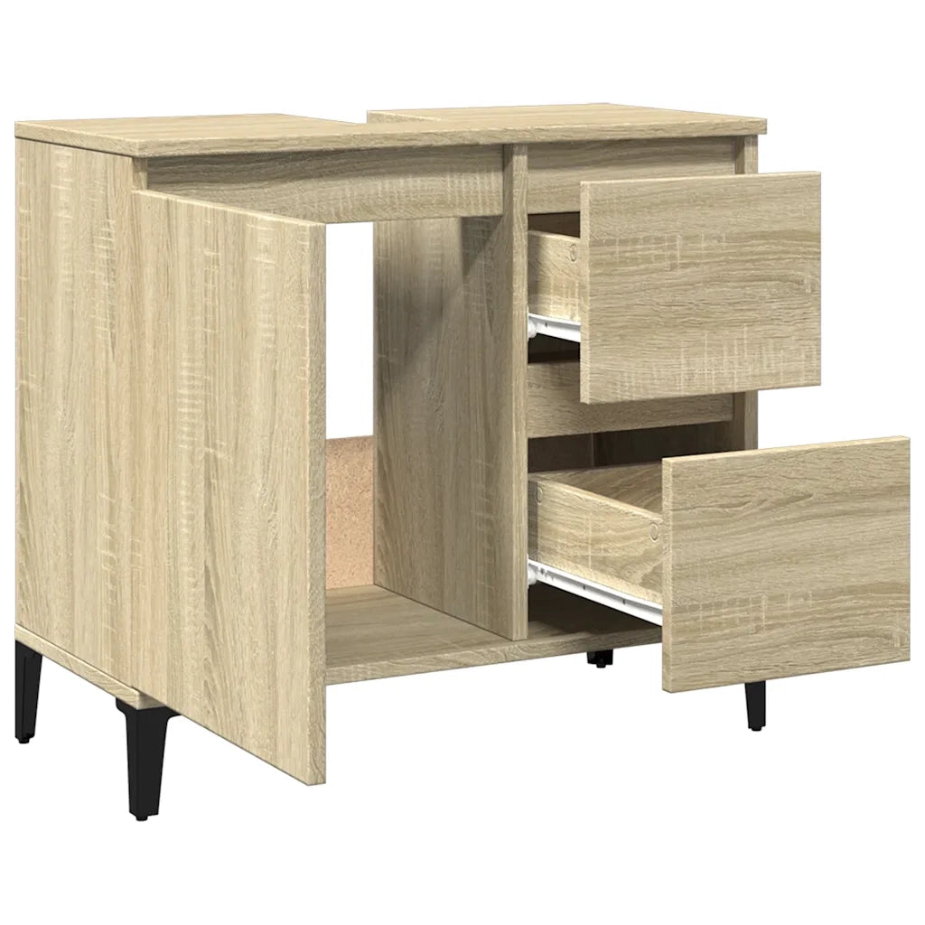 Armadietto da Bagno Rovere Sonoma 65x33x60 cm Legno Multistrato 847405