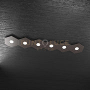 HEXAGON APPLIQUE-PLAFONIERA 6 LUCI MARRONE 1142-6L-MA