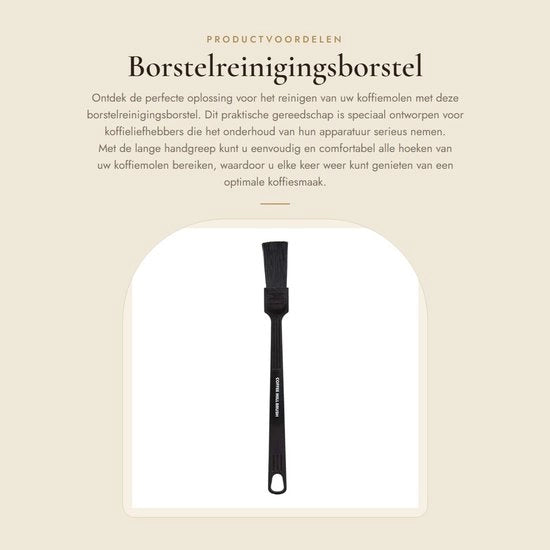 Borsetto per pulizia - Manico lungo - Materiale PP duraturo - Adatto per macchina per caffè - Facile da pulire - Lunghezza 19,5 cm - Borsetto per pulizia