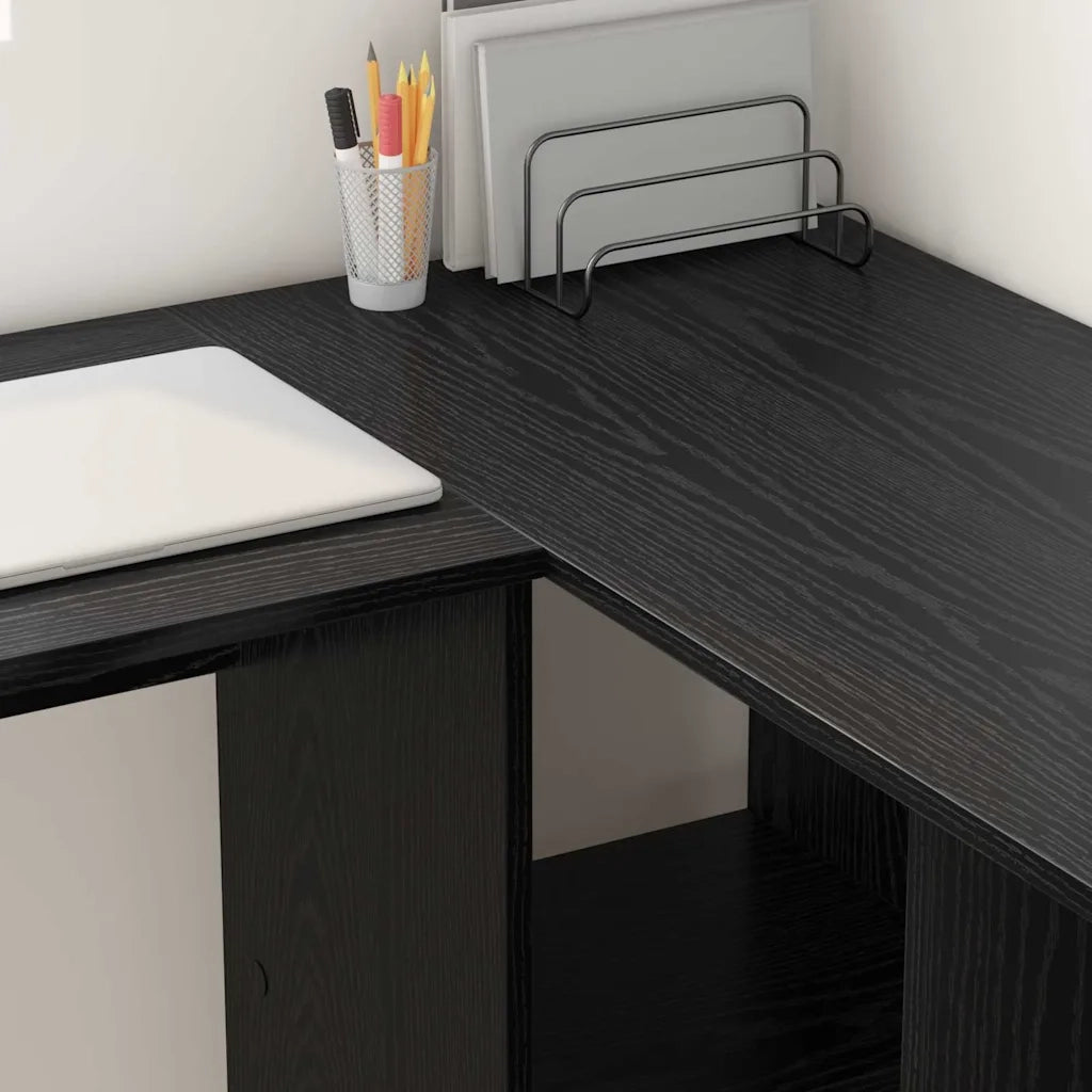 Scrivania Rovere Nero 142 x 102 x 73 cm Legno multistrato 869291
