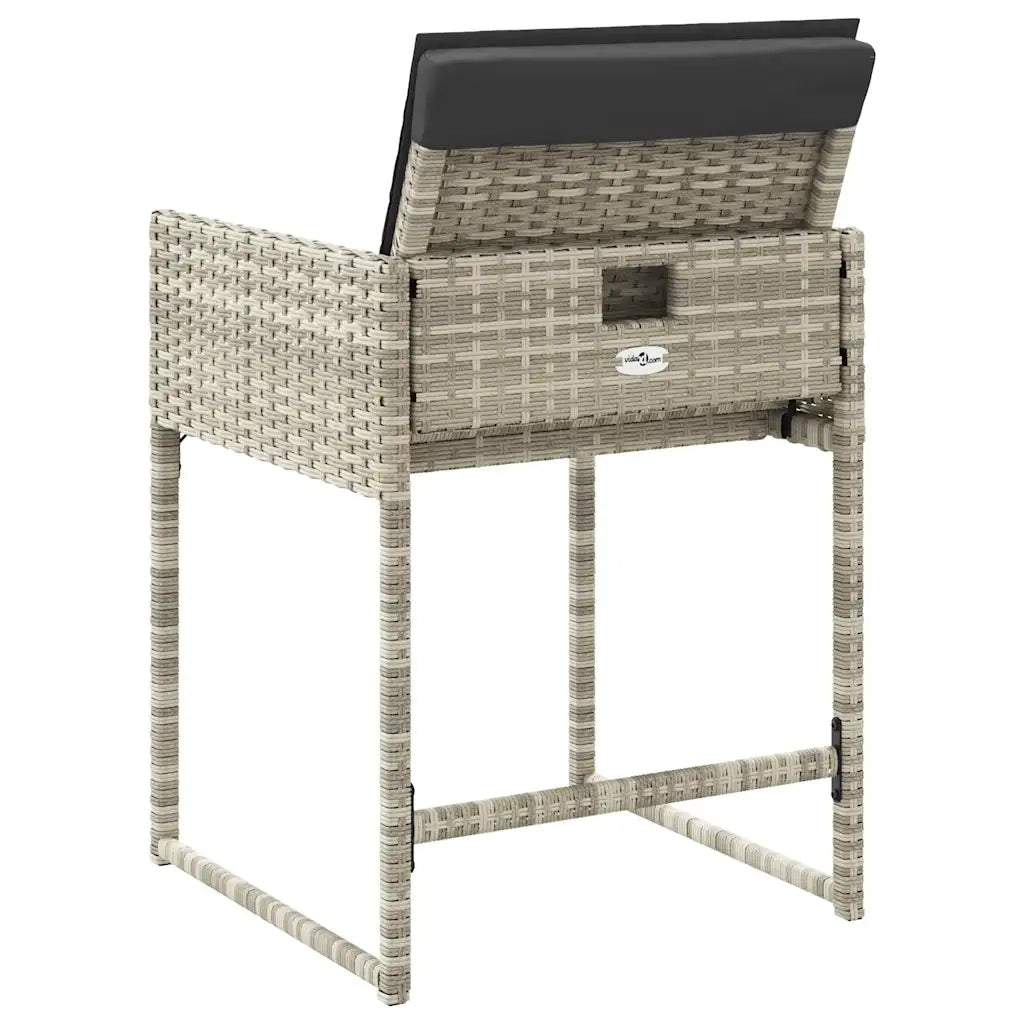 Sedie da Giardino con Cuscini 4 pz | Sedie da Esterno Grigio Chiaro in Polyrattan