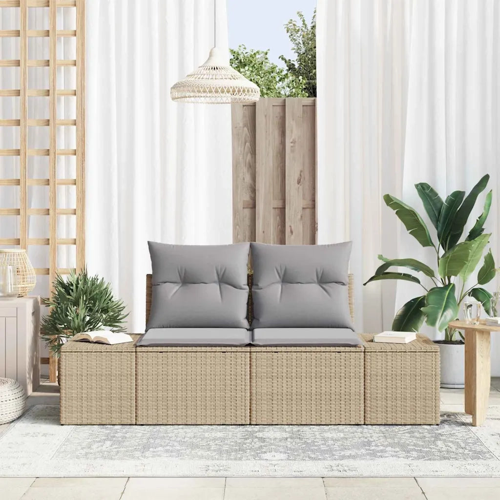 Divano da giardino Beige 184 x 62 x 69 cm polyrattan 42006795