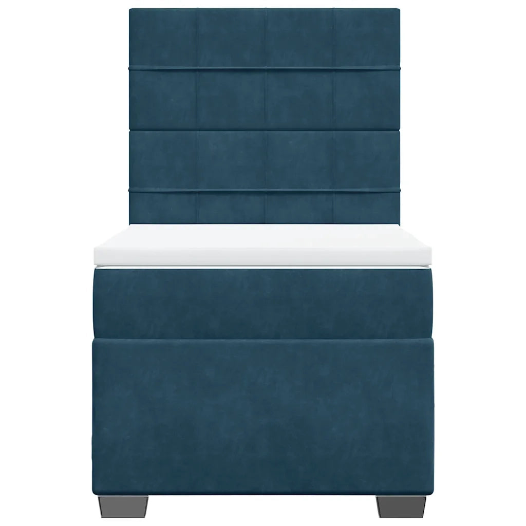 Giroletto a Molle con Materasso Blu 90x190 cm in Velluto
