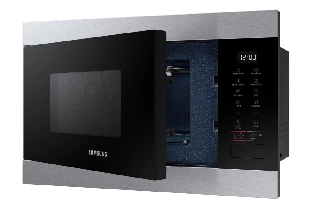Samsung MG22M8274CT Forno Microonde con Grill Capacita' 22 Litri Potenza 1300W Piatto Doratore Sensore Smart Moisture Modalita' Standby Touch Controllo Nero-Acciaio Inossidabile