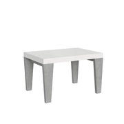 Tavolo Allungabile 130/390x90x77 cm Spimbo Mix  piano Bianco Frassino gambe Cemento