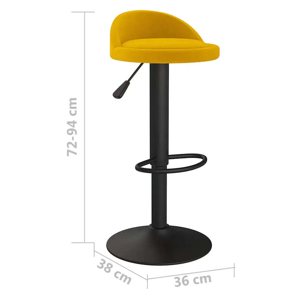 Sgabello da Bar Giallo in Velluto 333597