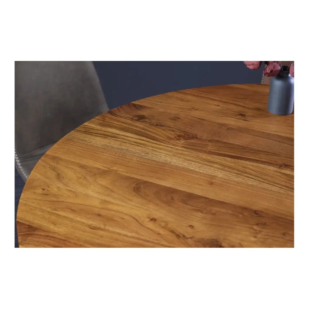 Tavolo da pranzo TALMA – Rotondo diametro 120 cm – Legno massiccio di acacia verniciato – Stile rustico