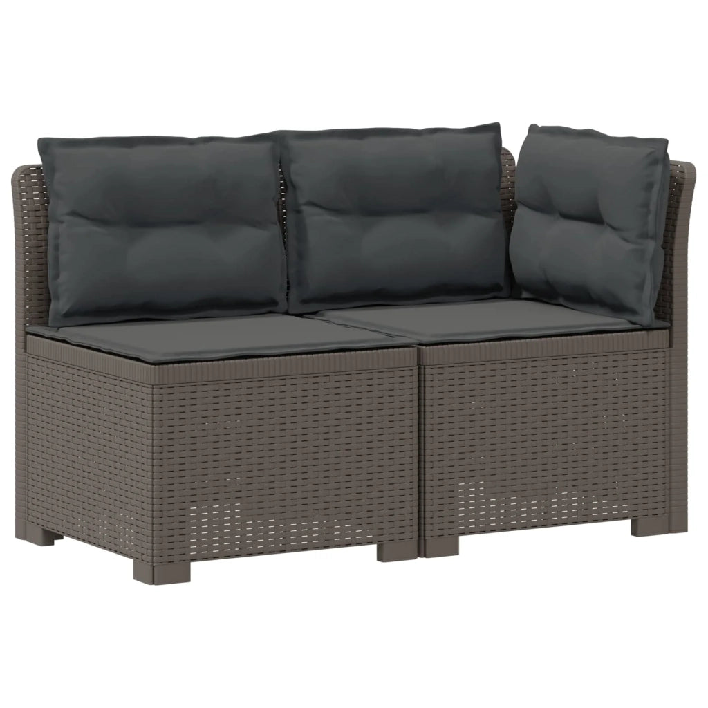 Divano da esterno-Divano da Giardino a 2 Posti con Cuscini Aspetto Rattan PP 723068