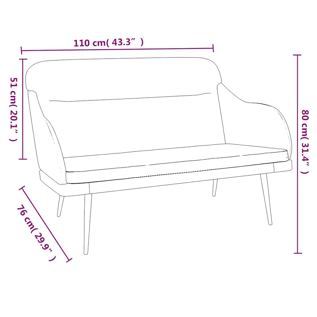 Panca Blu 110x76x80 cm in Velluto CFW3683094