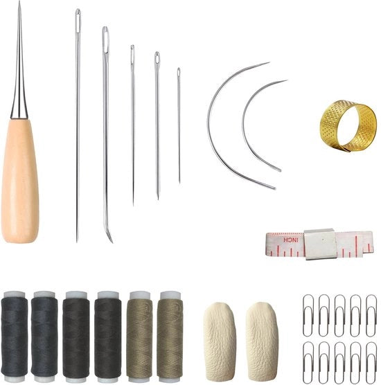 Kit di riparazione per cucito 28 pezzi - set di ago - aghi da cucito - forbici da cucito - righello morbido