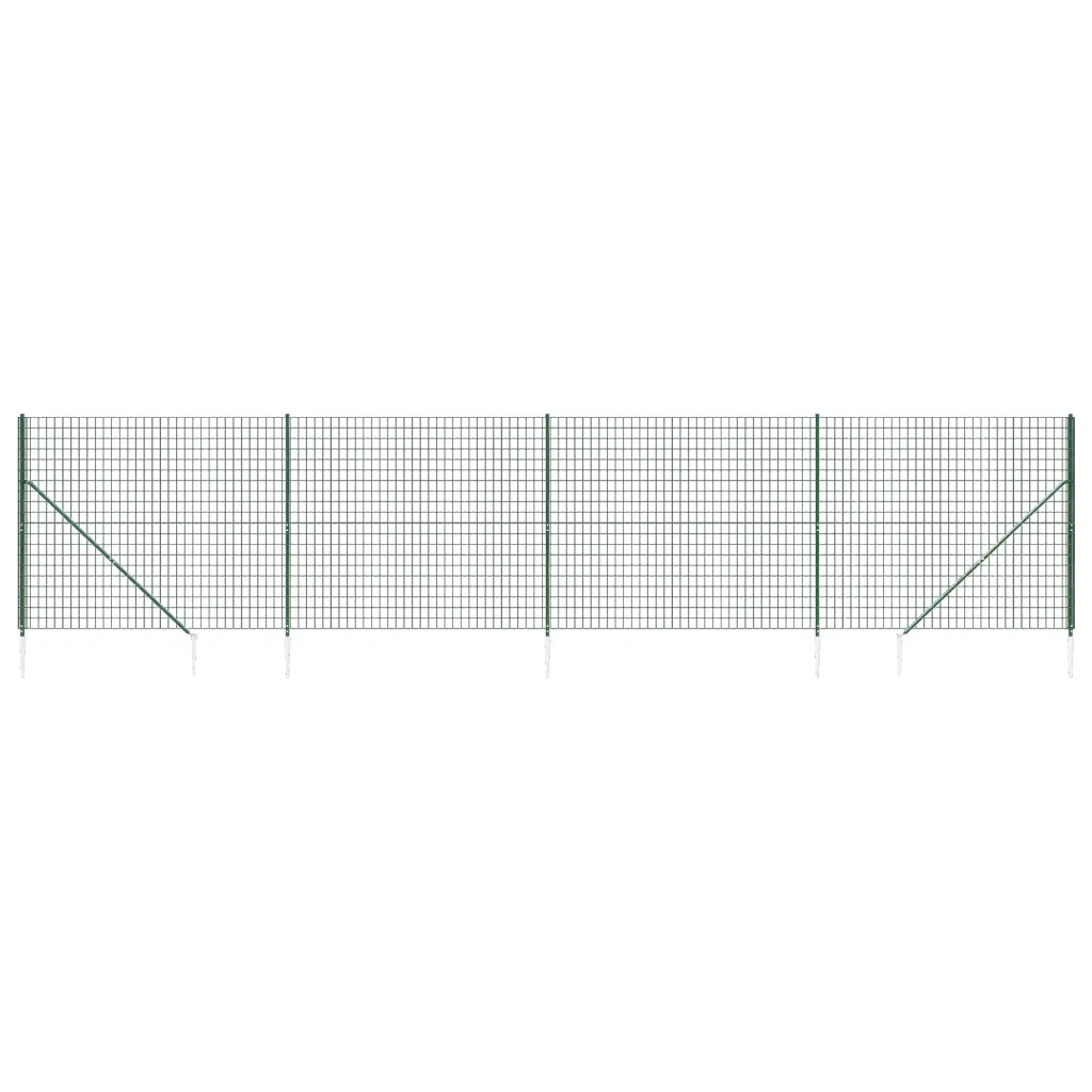 Recinzione Metallica con Picchetti Ancoraggio Verde 2,2x10 m 154119