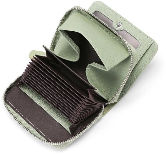 Portafoglio per donne - materiale rigido - protezione RFID - chiusura a cerniera - 16 slot per carte - portafoglio piccolo - alta qualità - portafoglio per donne