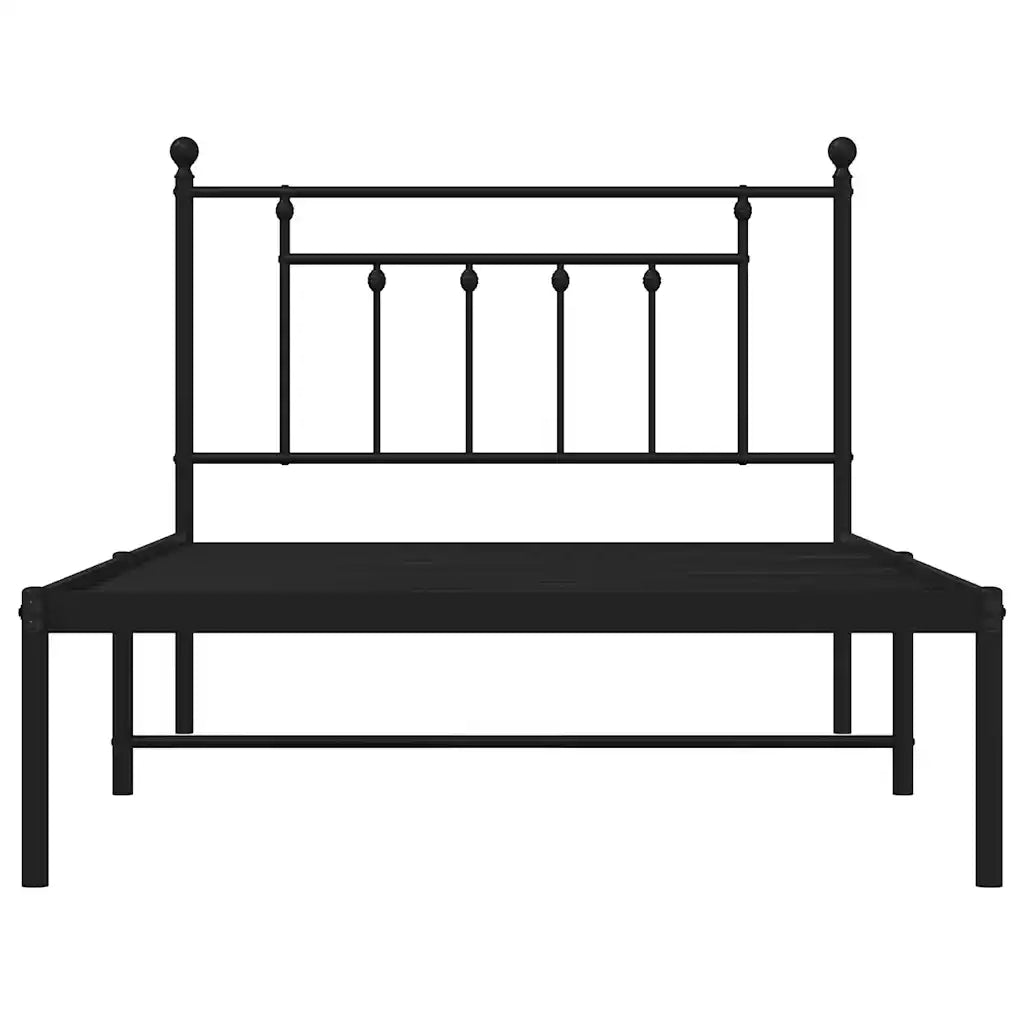Giroletto con Testiera Metallo Nero 100x200 cm 353532