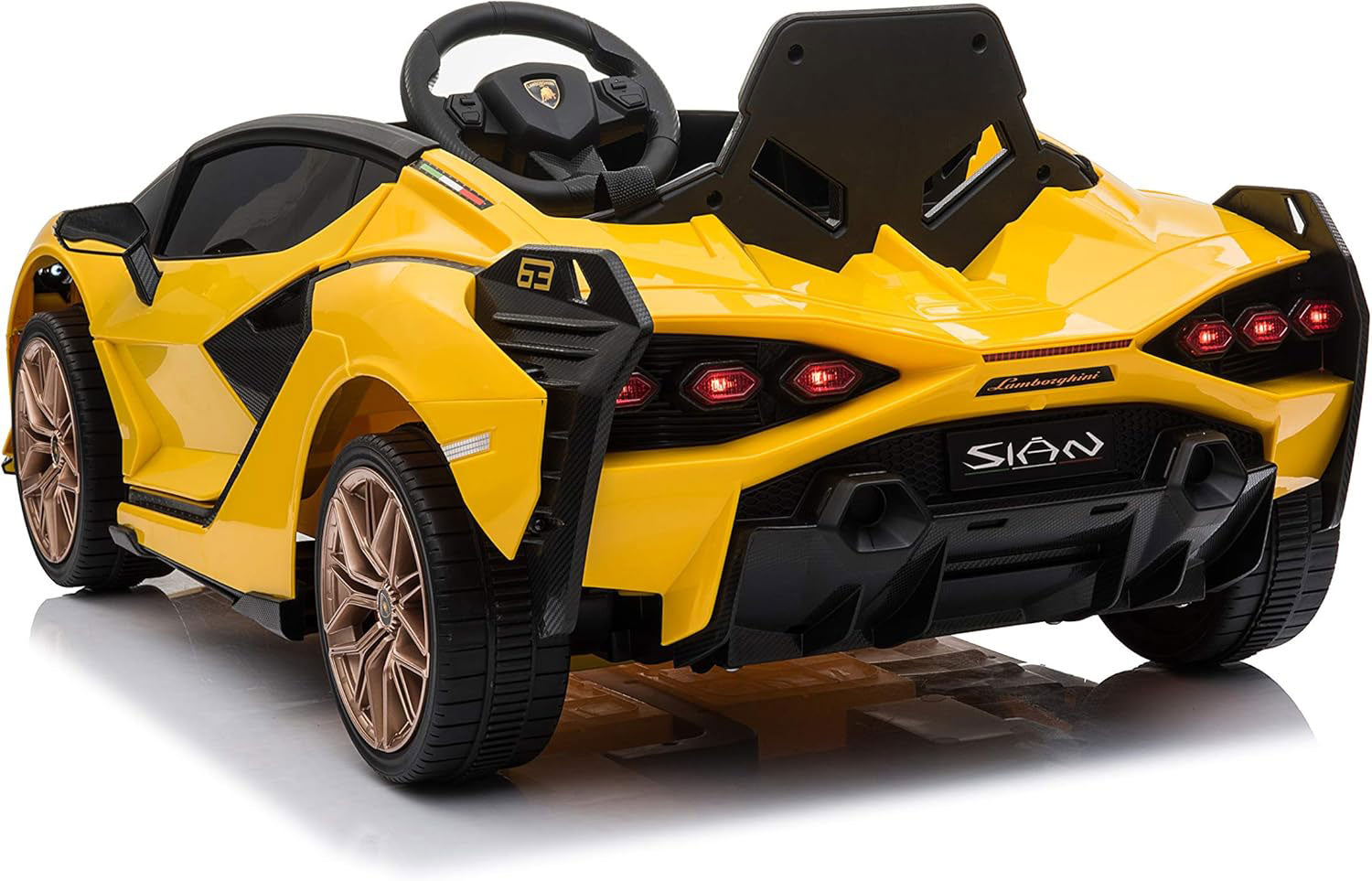 Macchina Elettrica per Bambini Licenza Ufficiale Lamborghini Sian 10,8V 5,4Ah Giallo